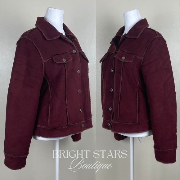 Rare Dark Red Faux Suede Jacket ASO Willow Buffy the Vampire Slayer Fall Classic - Picture 7 of 14
